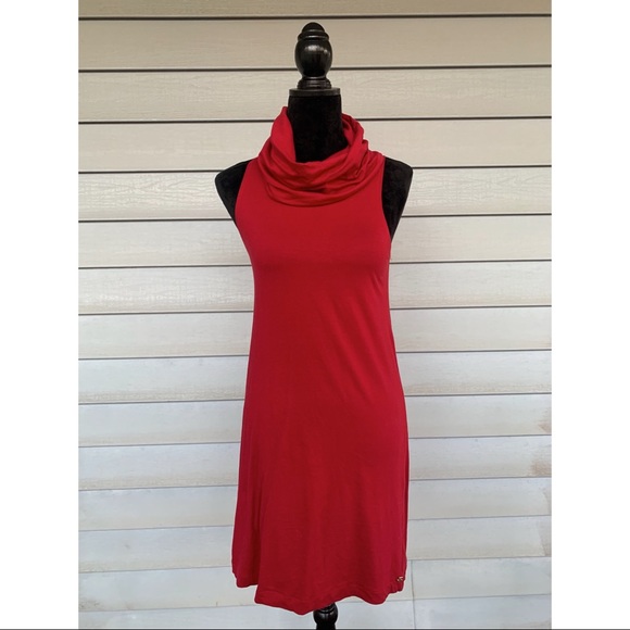 Sleeveless turtleneck dress - red - Picture 1 of 1